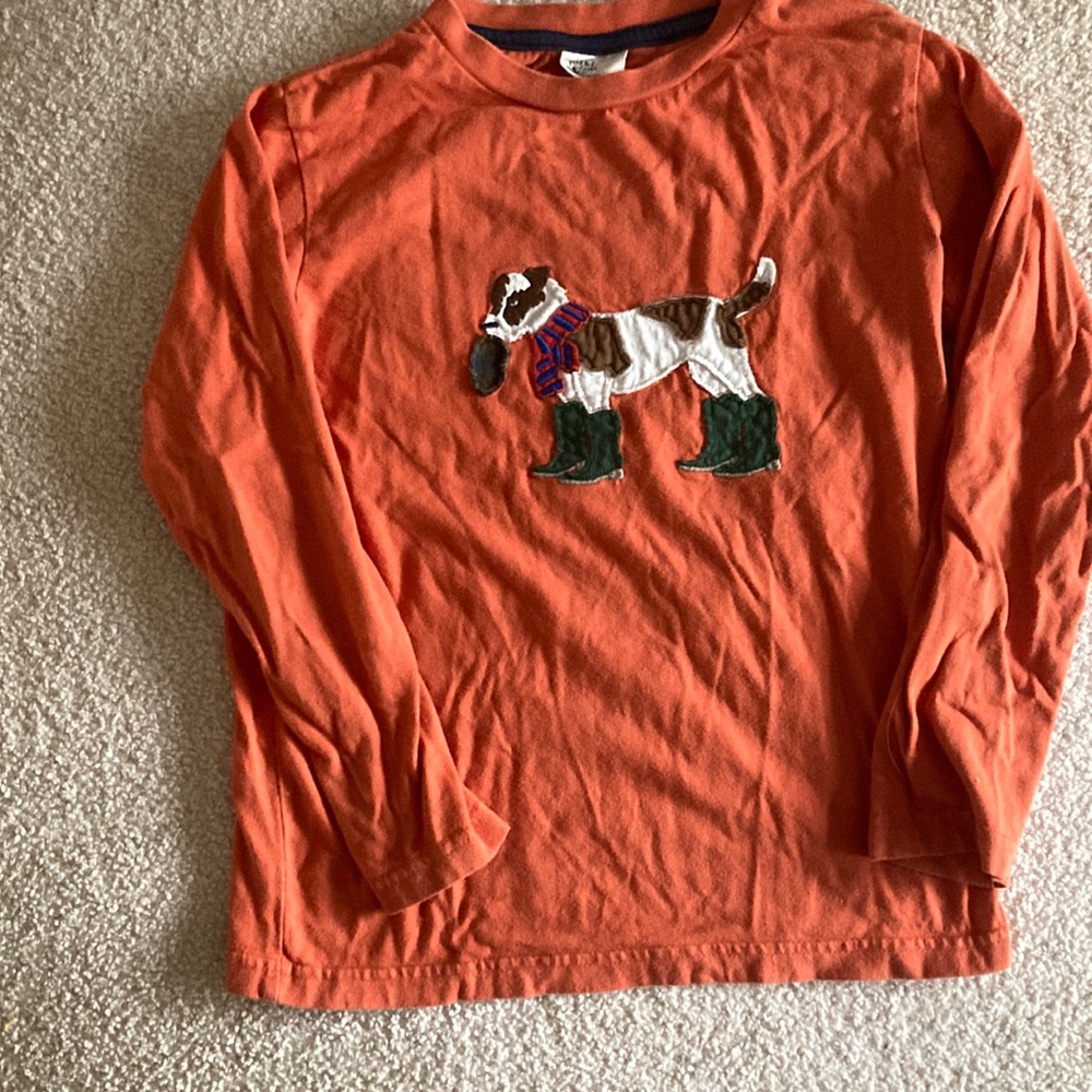 Mini Boden long sleeve appliqué shirt size 7-8Y
